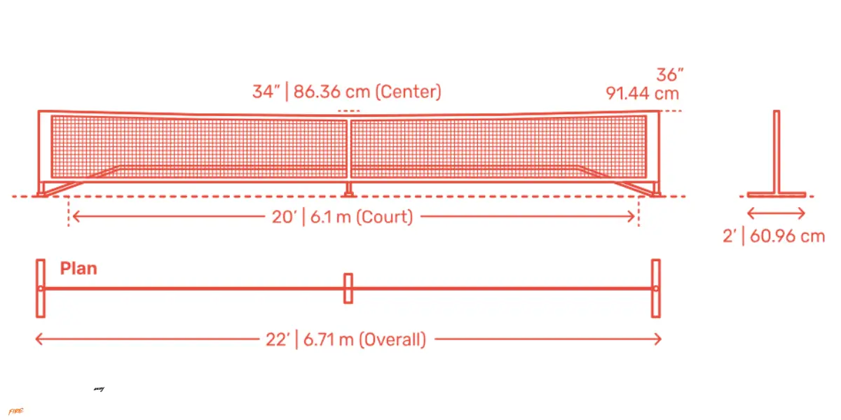 how high is a pickleball net
